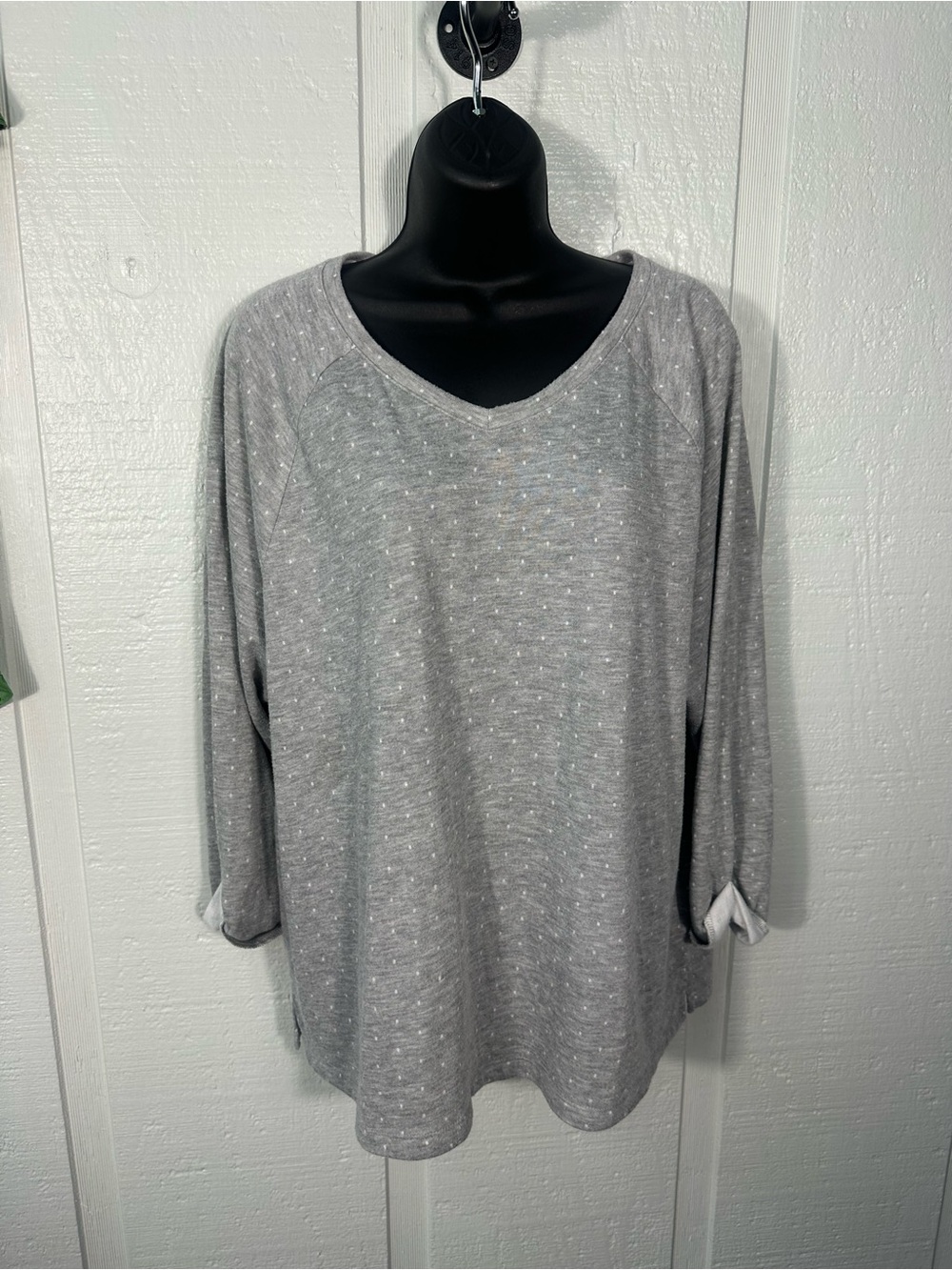 Chicos Grey 3/4 Sleeve Top Size 3/XL EUC - Picture 1 of 7